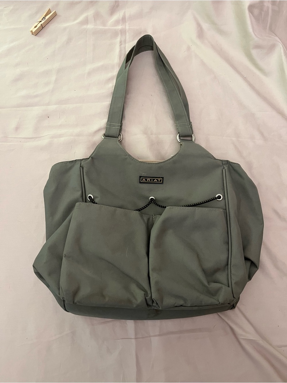 Ariat Sage Green Shoulder Tote with Front Pockets